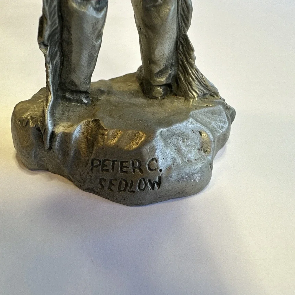 Peter C. Sedlow Indian Chief Fine Pewter Figurine 
